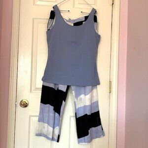 NIC + ZOE Pants Set in Blue Cloud Multi SIze L